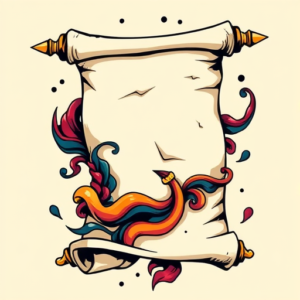 New School Scroll Tattoo