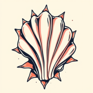 New School Seashell Tattoo