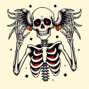 New School Skeleton Tattoo