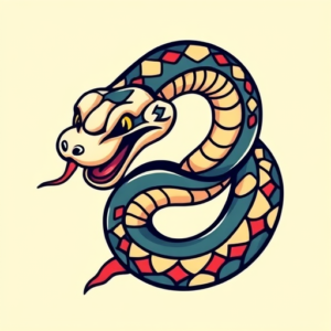 New School Snake Tattoo