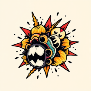 New School Stamp Tattoo