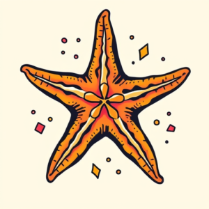 New School Starfish Tattoo