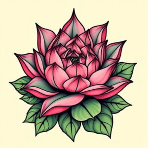 New School Succulent Tattoo