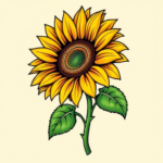 New School Sunflower Tattoo