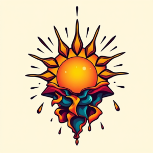 New School Sunrise Tattoo