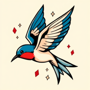 New School Swallow Tattoo