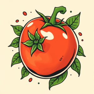 New School Tomato Tattoo
