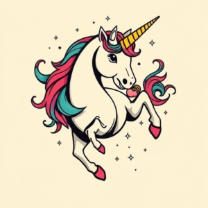 New School Unicorn Tattoo