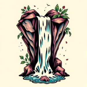 New School Waterfall Tattoo