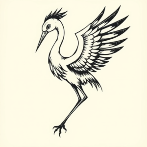 Norse Crane Tattoo