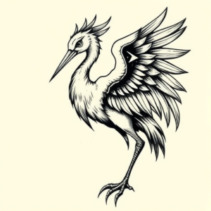 Norse Heron Tattoo