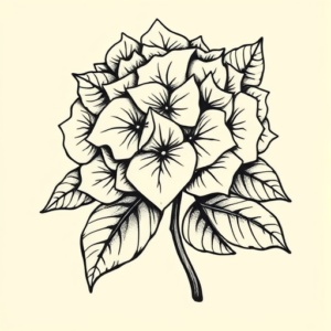 Norse Hydrangea Tattoo