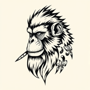 Norse Monkey Tattoo