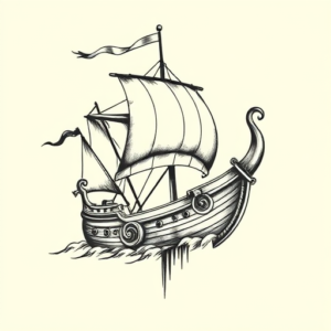 Norse Ship Tattoo