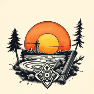 Norse Sunset Tattoo
