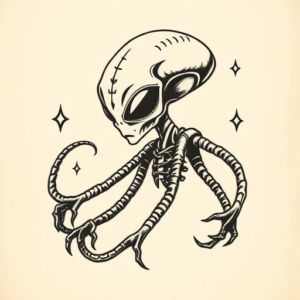 Old School Alien Tattoo