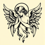 Old School Angel Tattoo