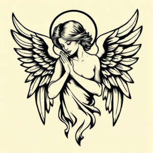 Old School Angel Tattoo