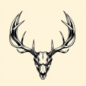 Old School Antler Tattoo