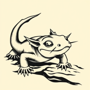 Old School Axolotl Tattoo