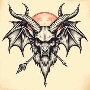 Old School Baphomet Tattoo