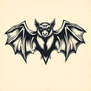 Old School Bat Tattoo