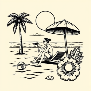 Old School Beach Tattoo