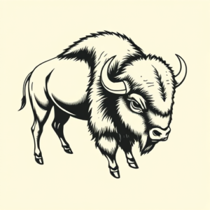 Old School Bison Tattoo