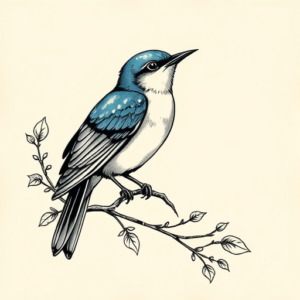 Old School Bluebird Tattoo