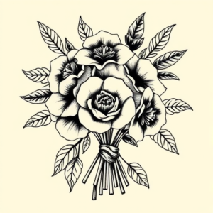 Old School Bouquet Tattoo
