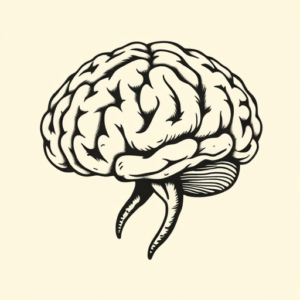 Old School Brain Tattoo