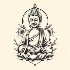Old School Buddha Tattoo