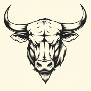 Old School Bull Tattoo