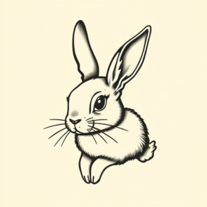 Old School Bunny Tattoo