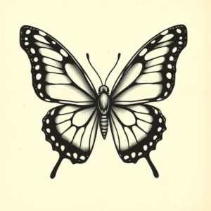Old School Butterfly Tattoo