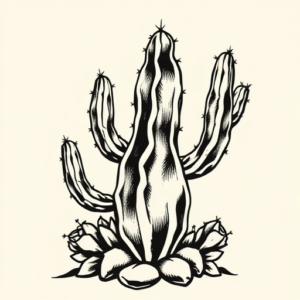 Old School Cactus Tattoo