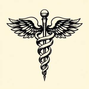 Old School Caduceus Tattoo