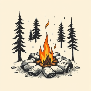 Old School Campfire Tattoo