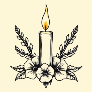 Old School Candle Tattoo