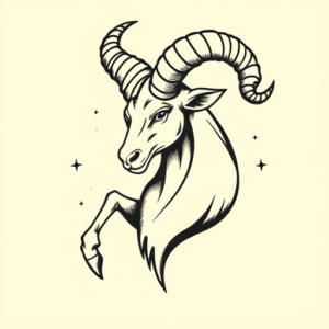 Old School Capricorn Tattoo