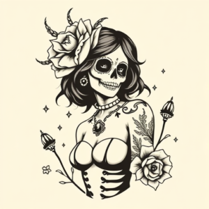 Old School Catrina Tattoo