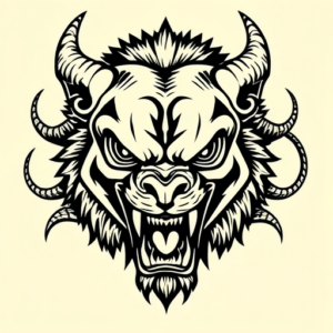 Old School Cerberus Tattoo