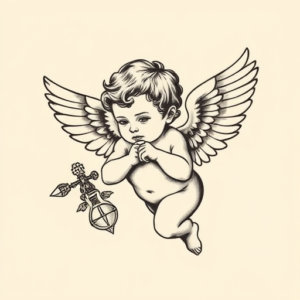 Old School Cherub Tattoo