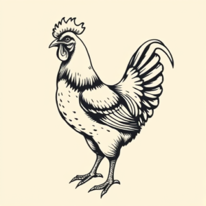 Old School Chicken Tattoo