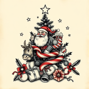 Old School Christmas Tattoo