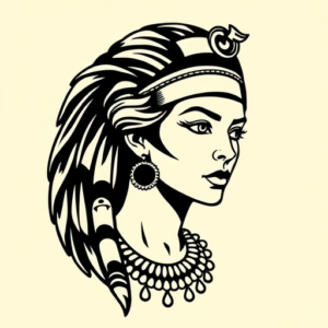 Old School Cleopatra Tattoo