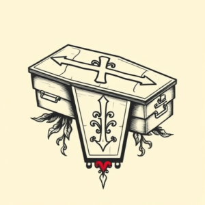 Old School Coffin Tattoo