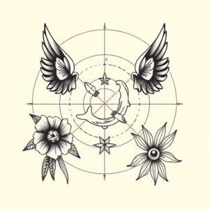 Old School Coordinates Tattoo