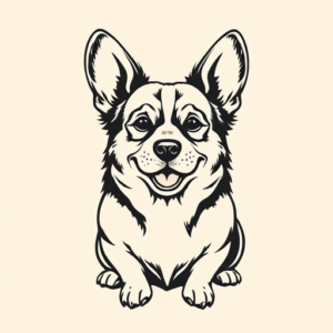 Old School Corgi Tattoo