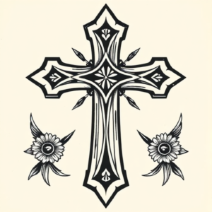 Old School Cross Tattoo